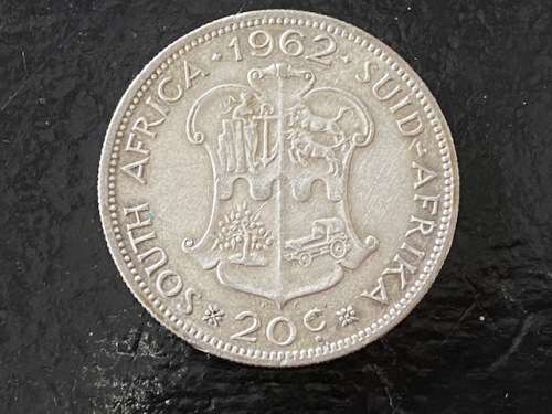 1962 Republic of SA  2 shillings: .500 Silver: Good detail