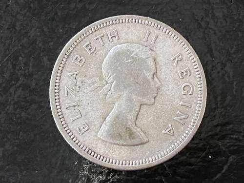 1957 Union of SA  Florin (2 shillings): .500 Silver: Good detail