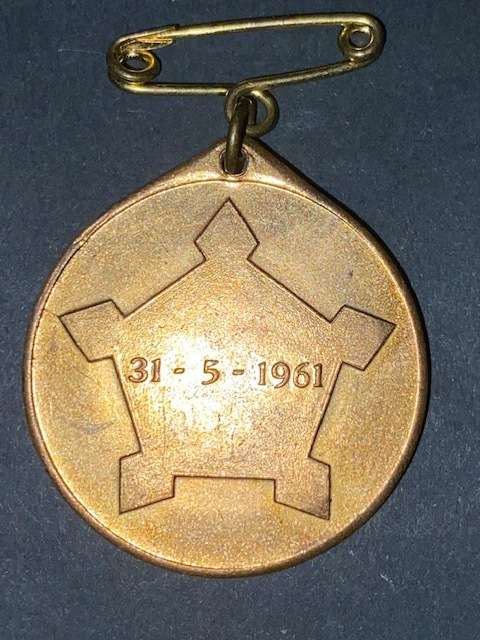 1961 Republic of SA Independence Medallion in great condition