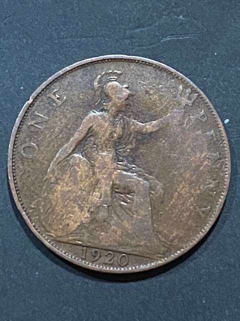 UNITED KINGDOM 1 PENNY 1920: Good condition !!!