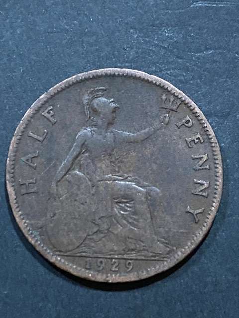 1929 UNITED KINGDOM HALF PENNY Good condition !!!