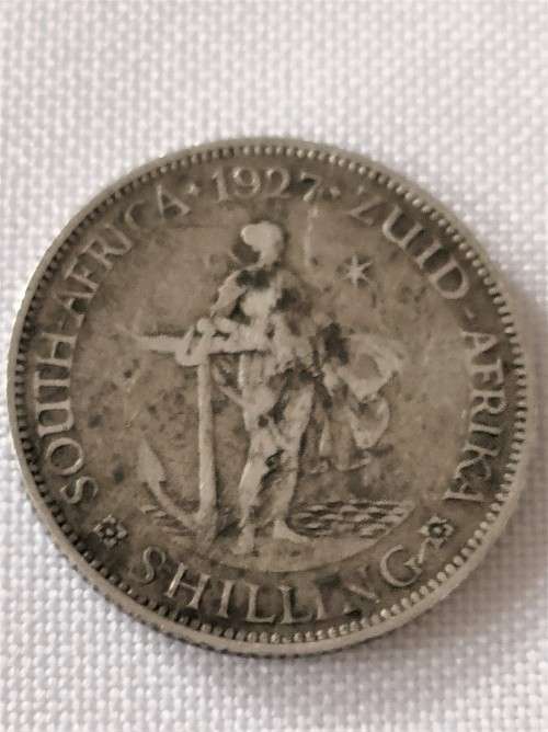 1927 Zuid Afrika 1 shilling silver coin:  VERY RARE: Check other Wednesday Listings