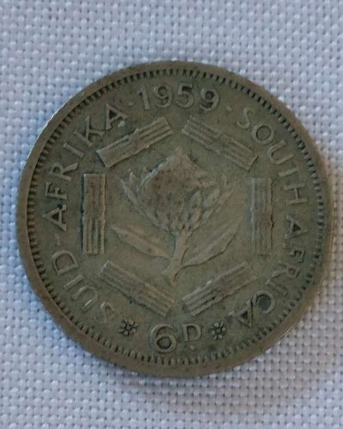 1957 Union of SA Silver 2 S coin
