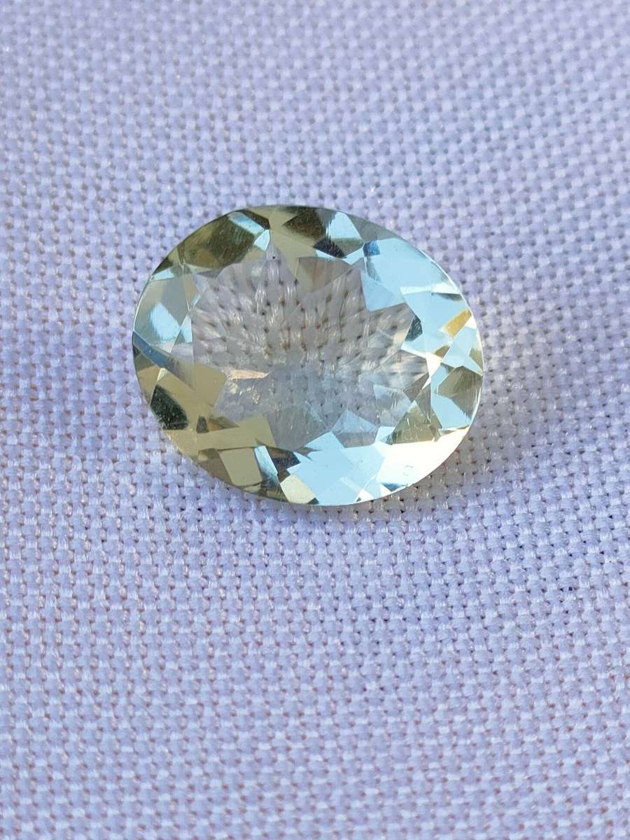Aquamarine natural mined 11 x 9 mm oval cut stone - suitable for large pendant