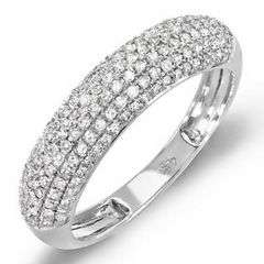 **R42000**14k White Gold Round Diamond Ladies Anniversary Wedding Band 0.75 CT G-H Color