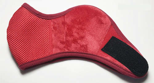 Professional Quality Protective Velvet Cloth 3 Layer Winter Face Masks - Red - Velcro Fastening