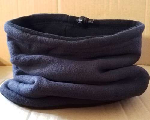 Comfortable black / grey half face mask fleece buff, neck warmer, snood