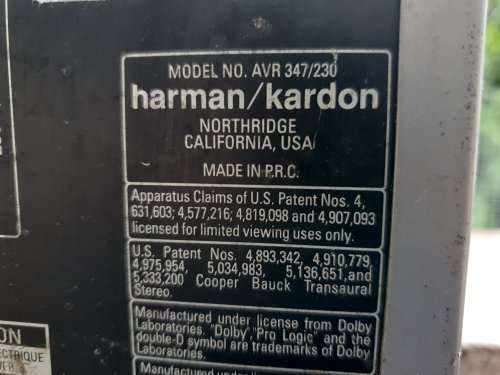 Harman Kardon AVR 347/230 AMPLIFIER **NOT WORKING**