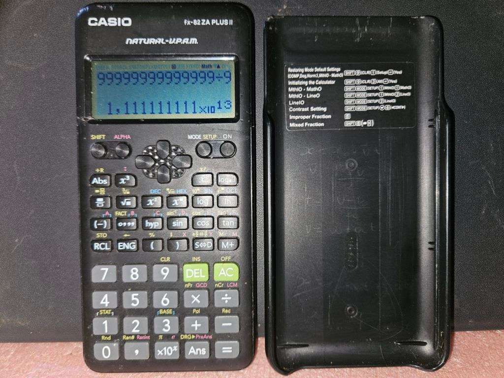 Casio fx-82ZA PLUS II Natural V.P.A.M Advanced Scientific Calculator with Shortcut Cover