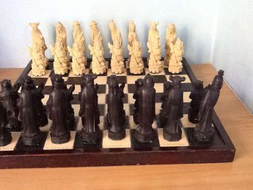 Magnificent old Chinese Chess Set and embossed board