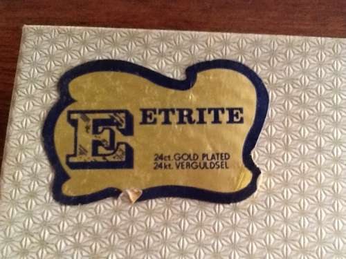 Elegantly stunning Vintage 24ct gold plated set of 6 dessert spoons and forks