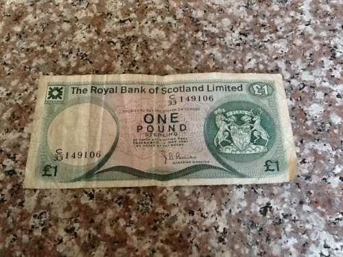 One pound sterling Royal Bank of Scotland note
