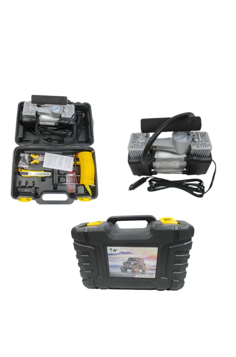 Portable Double Cylinder Car Air Compressor with Tools