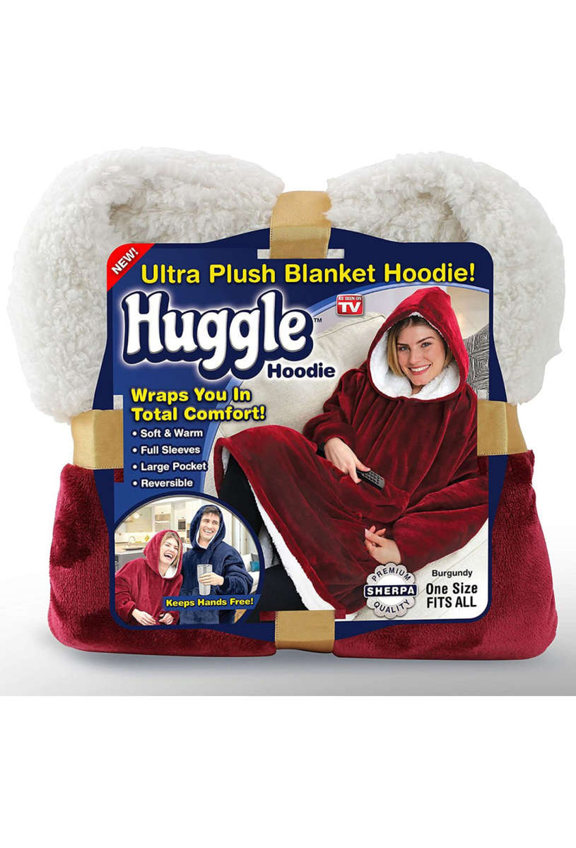 One Size Fits All, Ultra Plush Blanket, Huggie Hoodie, TV Blanket