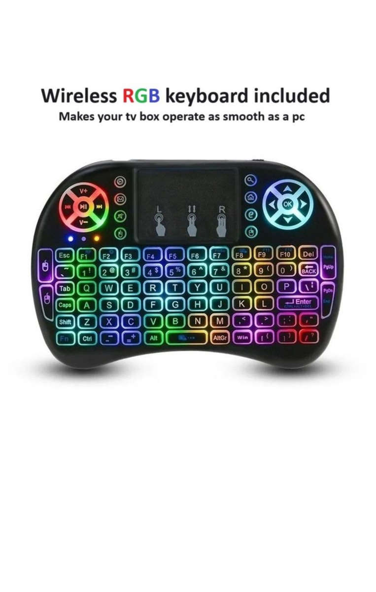 MXQ Pro Tv Box + RGB Wireless Keyboard