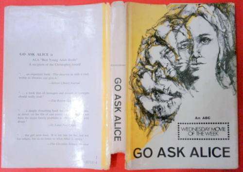 GO ASK ALICE   AUTHOR ANONYMOUS  HARDCOVER