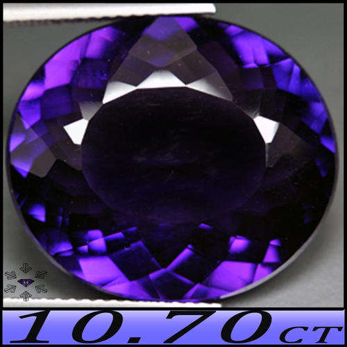 10.70CT DEEP PURPLE AMETHYST [IF] - PERFECTLY POLISHED CLEAN OVAL FROM ARTIGAS, URUGUAY