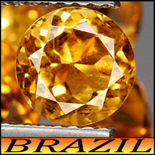 1.30CT BRAZILIAN ROUND BRILLIANT CITRINE [IF] ~ FLAWLESS UNHEATED GOLDEN GEMSTONE