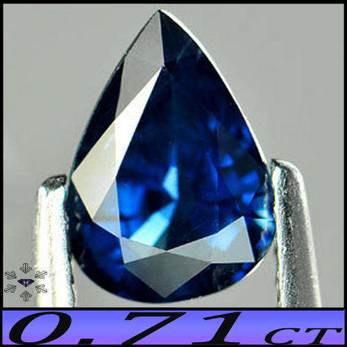0.71CT GEM MEDIUM DEEP BLUE SAPPHIRE [VS] INTERESTING IHOSHY NATURAL POLISHED PEAR