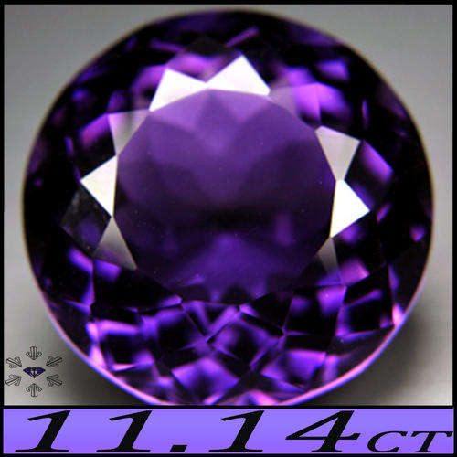 11.14CT EAST AFRICAN PURPLE AMETHYST [IF] - FABULOUS MULTI-FACETED ROUND GEMSTONE