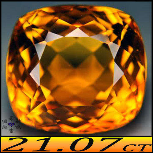 21.07CT BRAZIL TOP CLASS CUSHION CITRINE [VS] - VIVID BRIGHT YELLOW GEM FROM RIO GRANDE