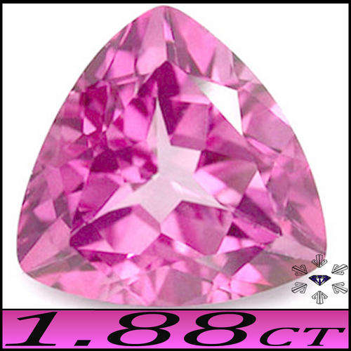 1.88ct Tantalizing Perfect Flamingo Pink Topaz - VVS - Bolivian Brilliant Trilliant (Treated)