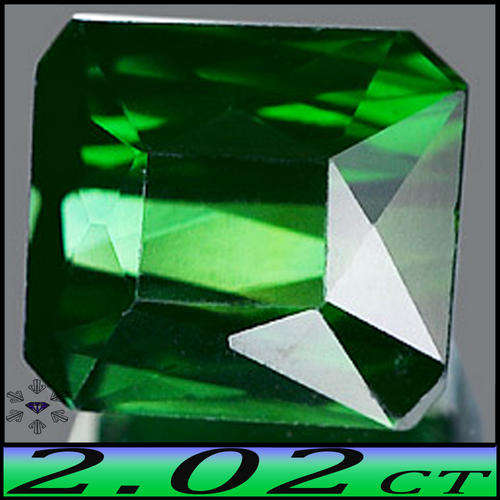 2.02CT NATURAL GEM GREEN ORO TOURMALINE [IF] - FLAWLESS CLEAN SCISSOR OCTAGON GEM
