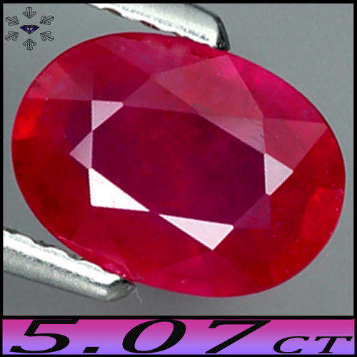 5.07CT GEM PURPLISH RED RUBY [VS] - NATURAL MADAGASCAN OVAL GEM (LEAD GLASS TREATED)