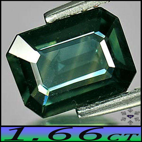 1.66ct Bangkaja Emerald Octagon Sapphire - Clean Deep Bluish Green Natural Gem