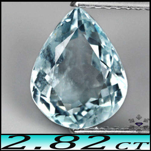 2.82CT UNTREATED GEM SKY BLUE AQUAMARINE - NATURAL NAMIBIAN EYE CLEAN PORTUGUESE PEAR