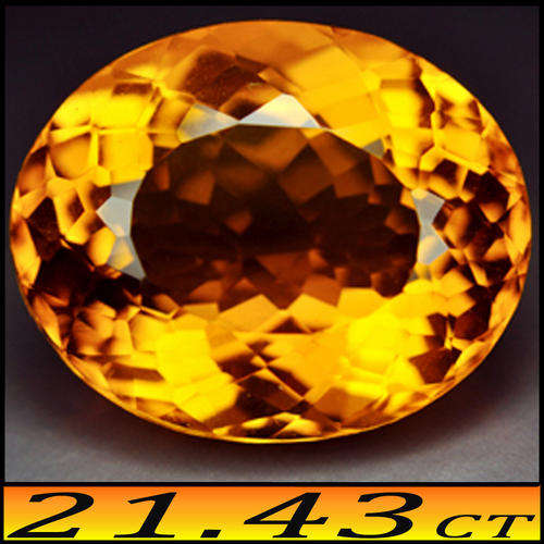 21.43CT YELLOW GOLDEN GORGEOUS CITRINE [VS] - AFRICAN MULTI FACETED OVAL HEATED GEMSTONE