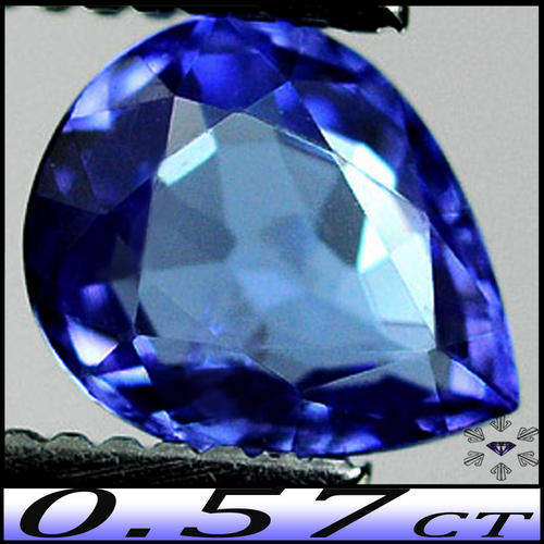 0.57CT VIOLETISH BLUE TANZANITE [VVS] - NATURAL PERFECTLY POLISHED BRILLIANT PEAR GEMSTONE