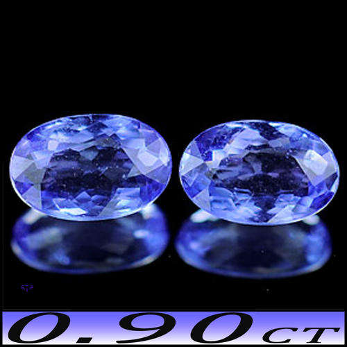 0.90CT VIOLETISH BLUE TANZANITE PAIR [VS] - PERFECT MATCHING NATURAL OVAL GEMS