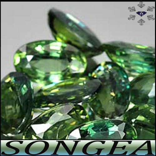 0.70CT GEM GREEN SONGEA SAPPHIRE PAIR [VVS] - TWO CLEAN PERFECT MATCHING OVALS