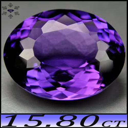 15.80CT FABULOUS VIOLET PURPLE ARTIGAS AMETHYST [VVS] - URUGUAY FANCY OVAL GEM
