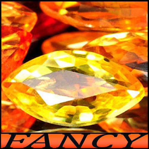 0.78ct Internally Flawless Songea Sapphire - IF - Four Magical Glowing Orange Marquise (Heated)