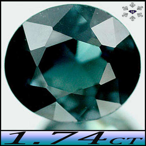 1.74CT NIGERIAN PARAIBA INDICOLITE TOURMALINE - INTERNALLY FLAWLESS STRONG BLUISH GREEN OVAL