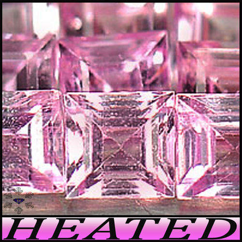 1.00ct Five Matching Madagascan Pink Sapphires - Natural Clean Princess Squares