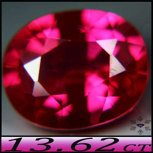 13.62CT FANCY INTENSE PURPLISH PINK RED RUBY [VVS] - PRISTINE POLISHED OVAL (DIFFUSION HEAT)