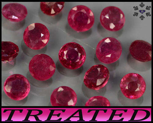 1.06ct Deep Red Natural Ruby Gems - VS - Five Matching Mozambique Rounds (Heated)