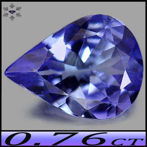 0.76ct Violet Intense Blue Tanzanite Pear - VVS - Attractive Natural Modern Mix Facet Gem
