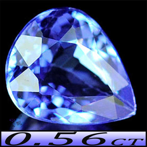 0.56ct Violet Deep Blue Tanzanite Gem - VVS - Brilliant Fancy Faceted Pear