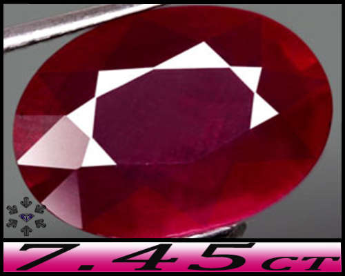7.45ct Pristine Purplish Dark Red Oval Ruby - Natural Madagascar Gem (Lead Glass Treated)