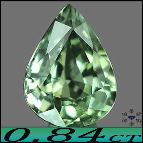 0.84ct Gem Medium Green Songea Sapphire - VS - Stunning Unheated Tanzanian Pear