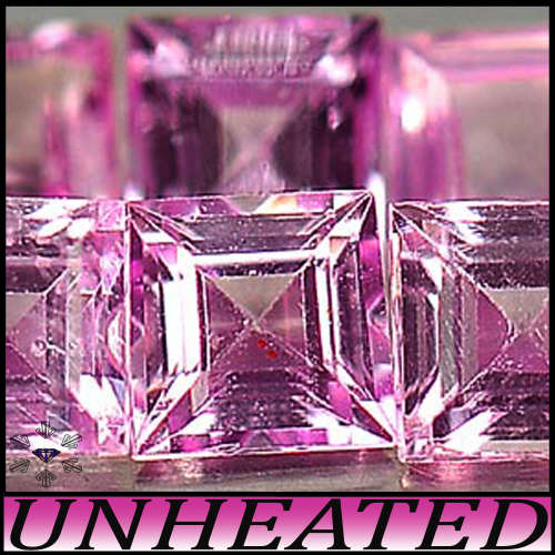 0.82ct Four Medium Deep Pink Sapphire - VVS - Parcel Unheated Matching Squares