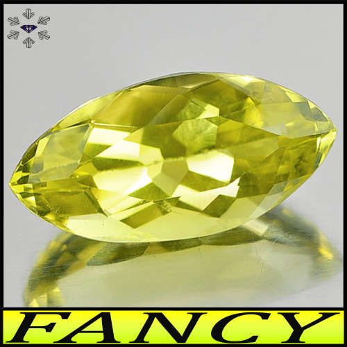 7.55ct Fancy Lapa Da Onca Lemon Quartz - VVS - Unheated Modern Marquise Gem