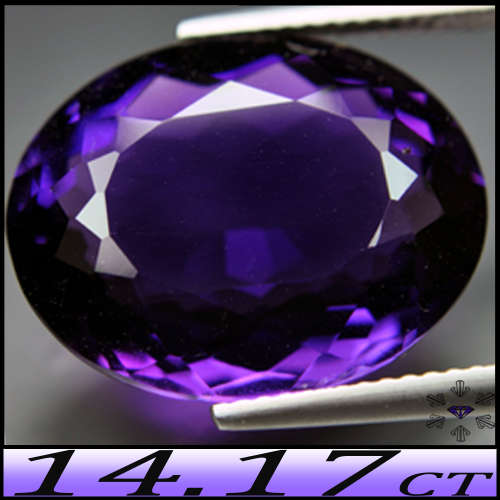 14.17ct Intense Purple Brazilian Amethyst - VVS - Modern Fancy Faceted Oval Gem