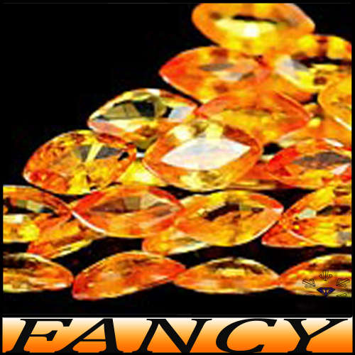 0.48ct Pair Vivid Orange Sapphire - Two Brilliant Marquise Gems (Heated)