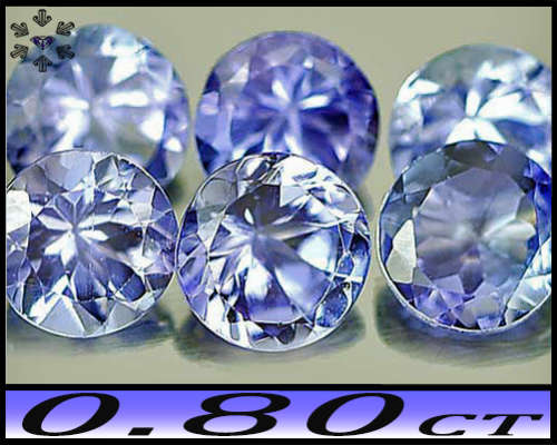 0.80ct Five Violet Deep Blue Tanzanite Rounds - VS - Matching Fancy Gems (Gently Heated)