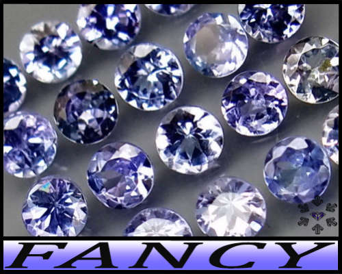0.46ct Matching Violet Deep Blue Tanzanite Gems - VS - Five Natural Unheated Fancy Faceted Rounds